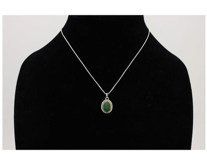Navajo Necklace 925 Silver Natural Kingman Turquoise Native Artist C.2008