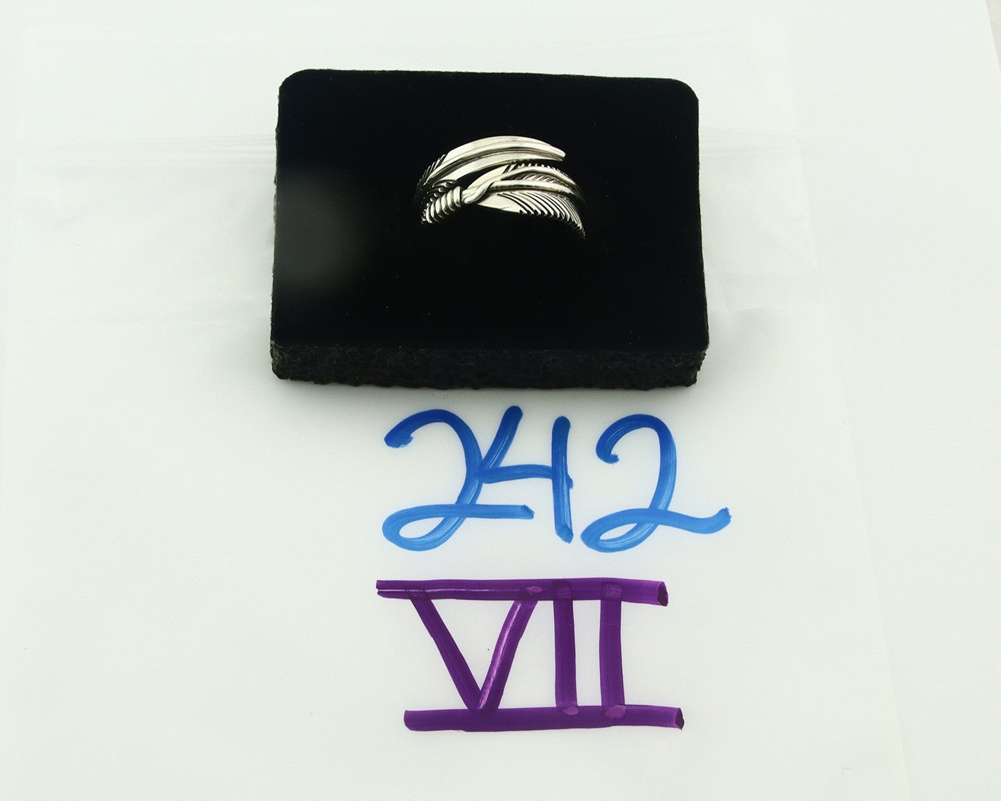 Vintage Navajo Ring Sterling Silver Authentic Traditional Signed H Mace Size 7.5