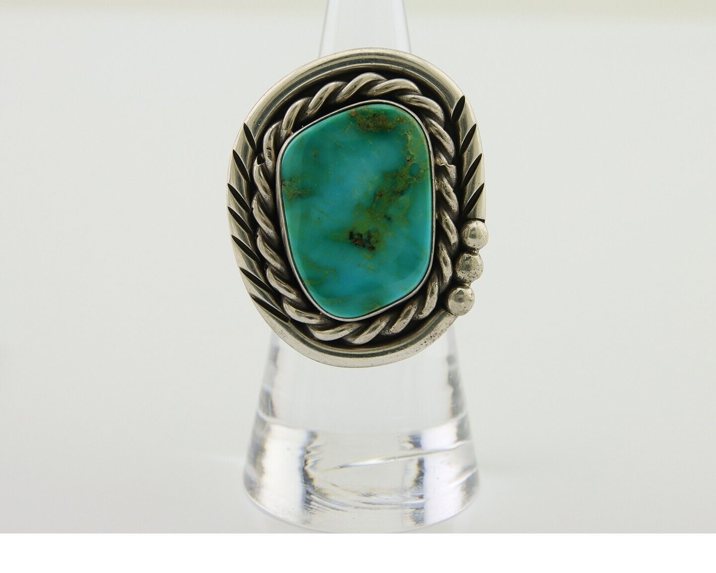 Navajo Ring 925 Silver Royston Turquoise Native American Artist C.80's