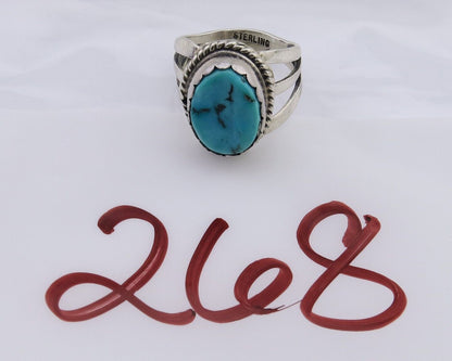 Navajo Handmade Ring 925 Silver Sleeping Beauty Turquoise Artist C.80's