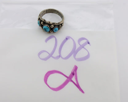 Navajo Ring 925 Silver Blue Turquoise Artist Signed SkyStone Creations C.80's