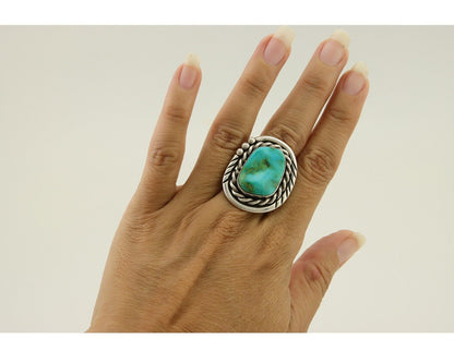 Navajo Ring 925 Silver Royston Turquoise Native American Artist C.80's