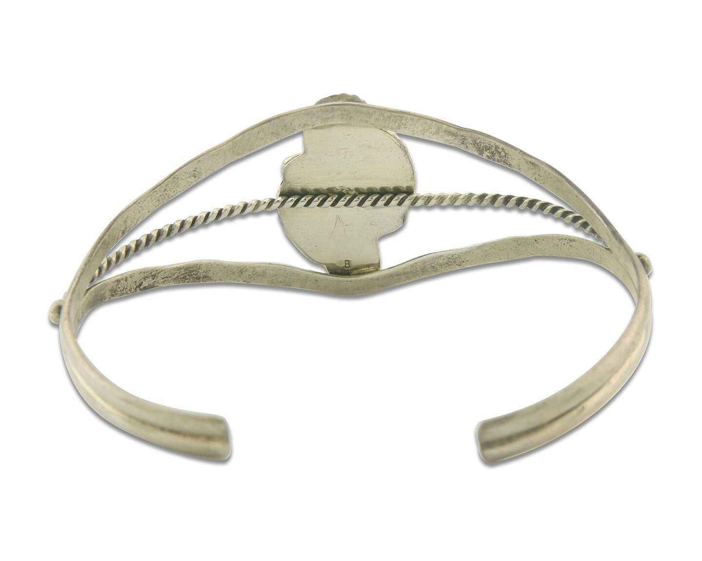 Navajo Bracelet 925 Silver Coral & Turquoise Cuff Signed Running Bear C.80's