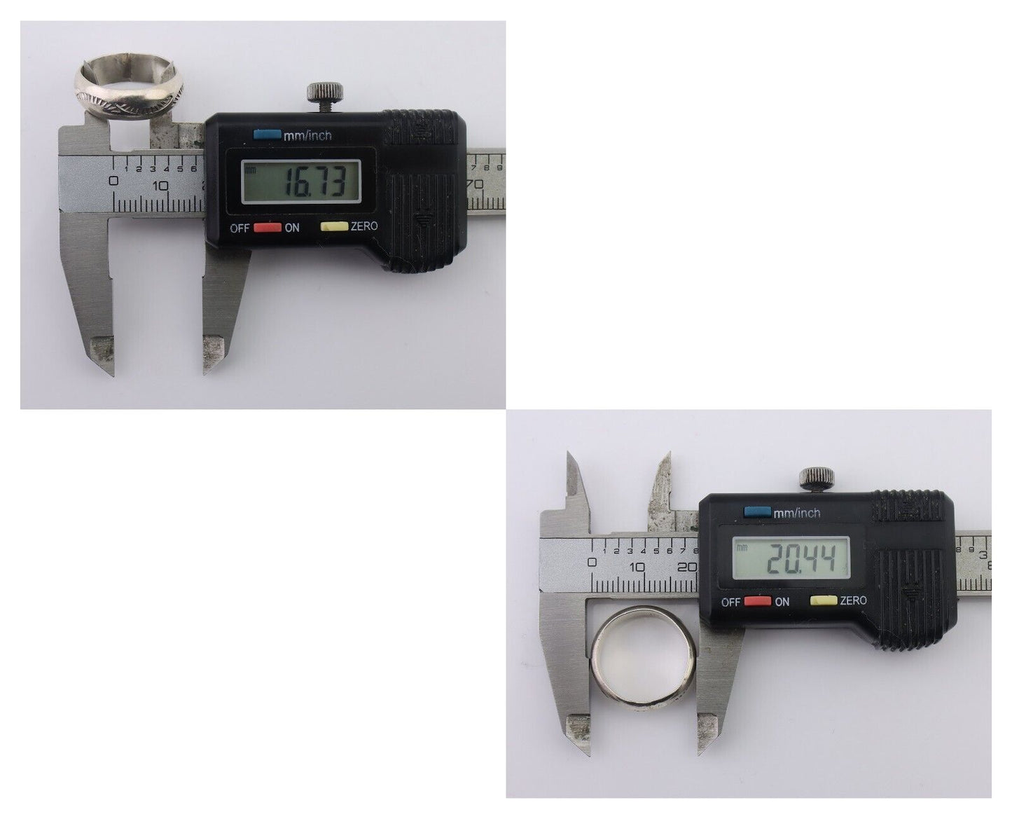 Navajo Hand Stamped Band 925 Silver 6.0 mm Signed Larry Chavez Size 6.5 C.80's