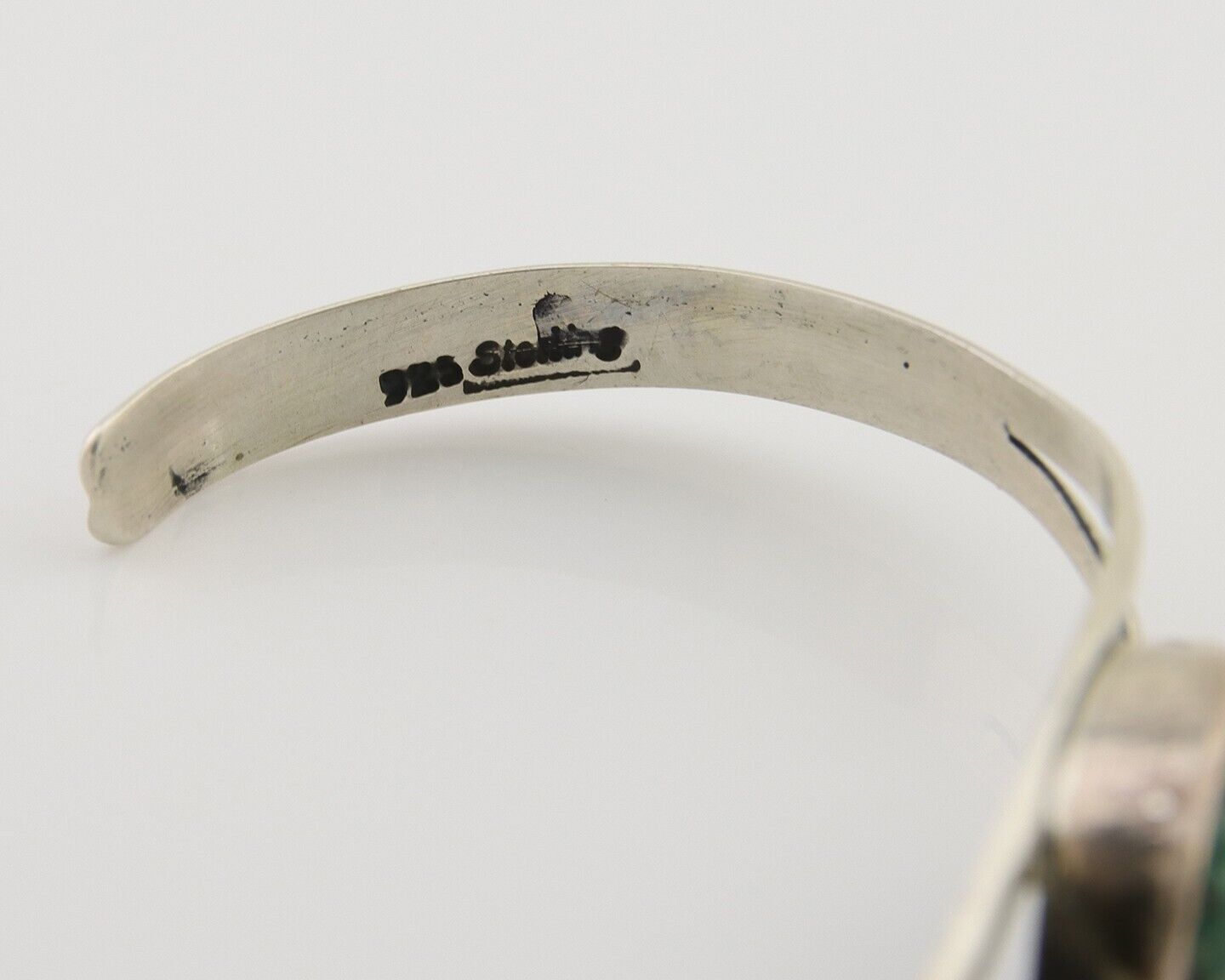 Navajo Natural Southwest Turquoise Bracelet 925 Silver Artist Native American