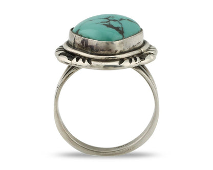 Navajo Ring 925 Silver Natural Mined Turquoise Native American Artist C.80's