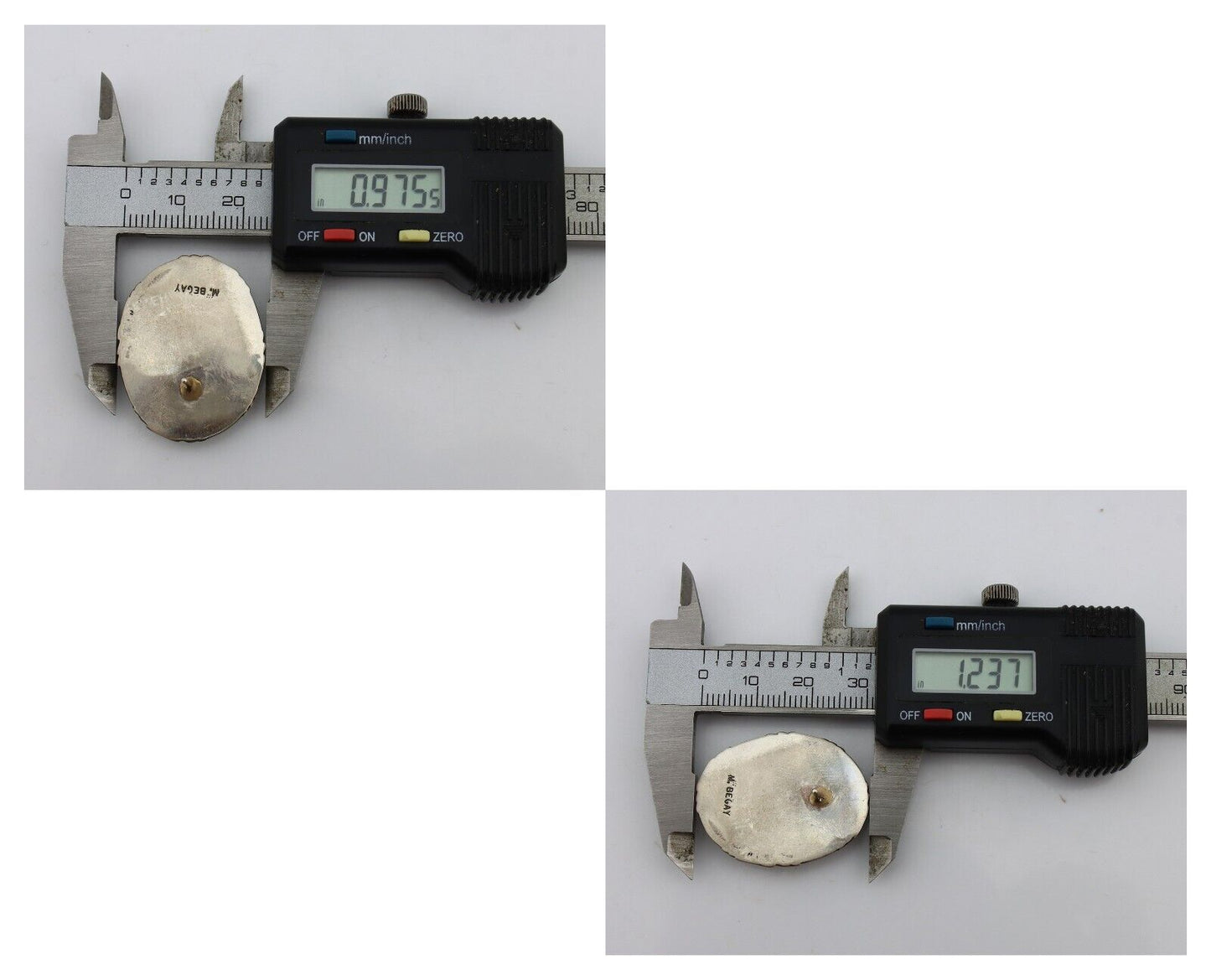 Navajo Hand Stamped Earrings 925 Silver Turquoise Signed M Begay C.80's