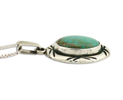 Navajo Necklace 925 Silver Kingman Turquoise Signed C Montoya C.80's