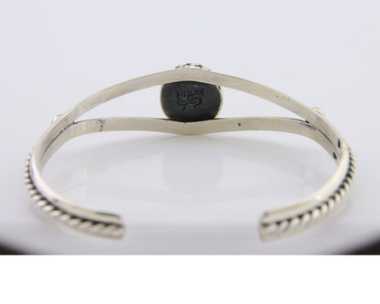 Navajo Bracelet 925 Silver Natural Turquoise Artist Signed Gecko C.80's