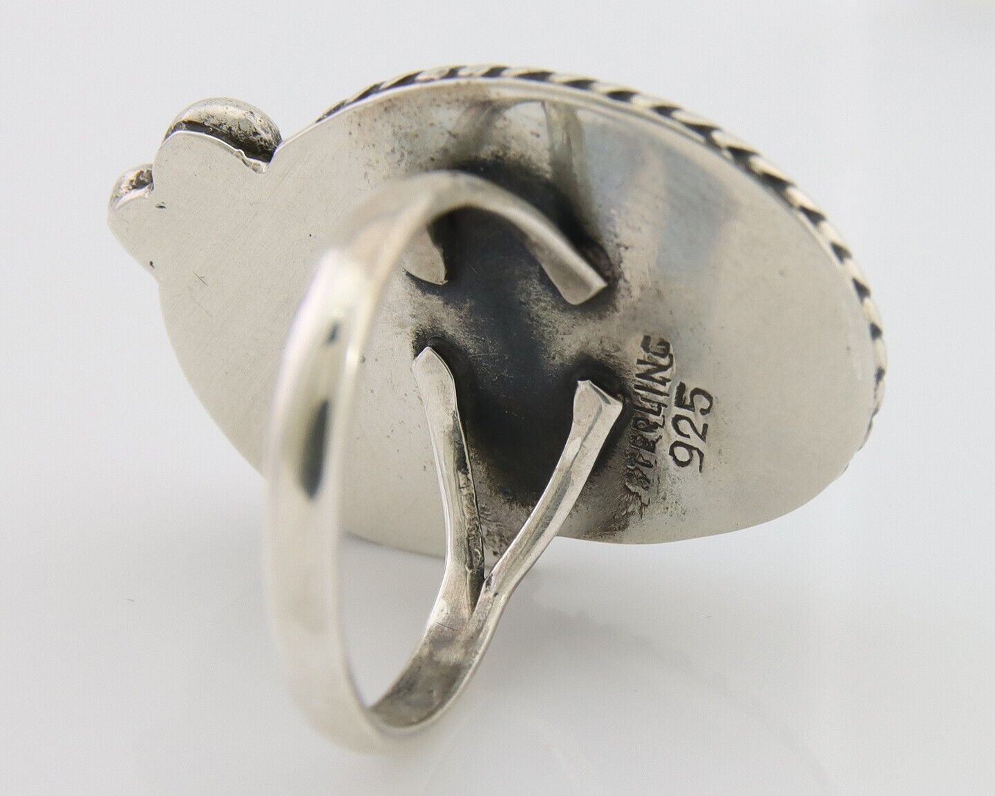 Navajo Handmade Ring 925 Silver Natural Turquoise Native Artist C.80's