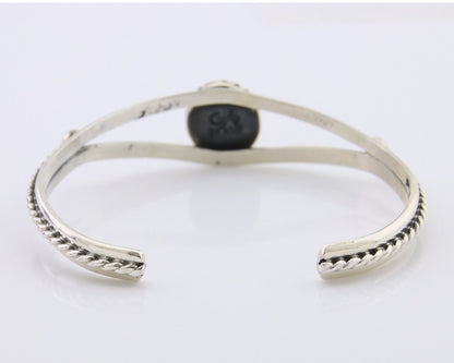 Navajo Bracelet 925 Silver Natural Turquoise Artist Signed Gecko C.80's