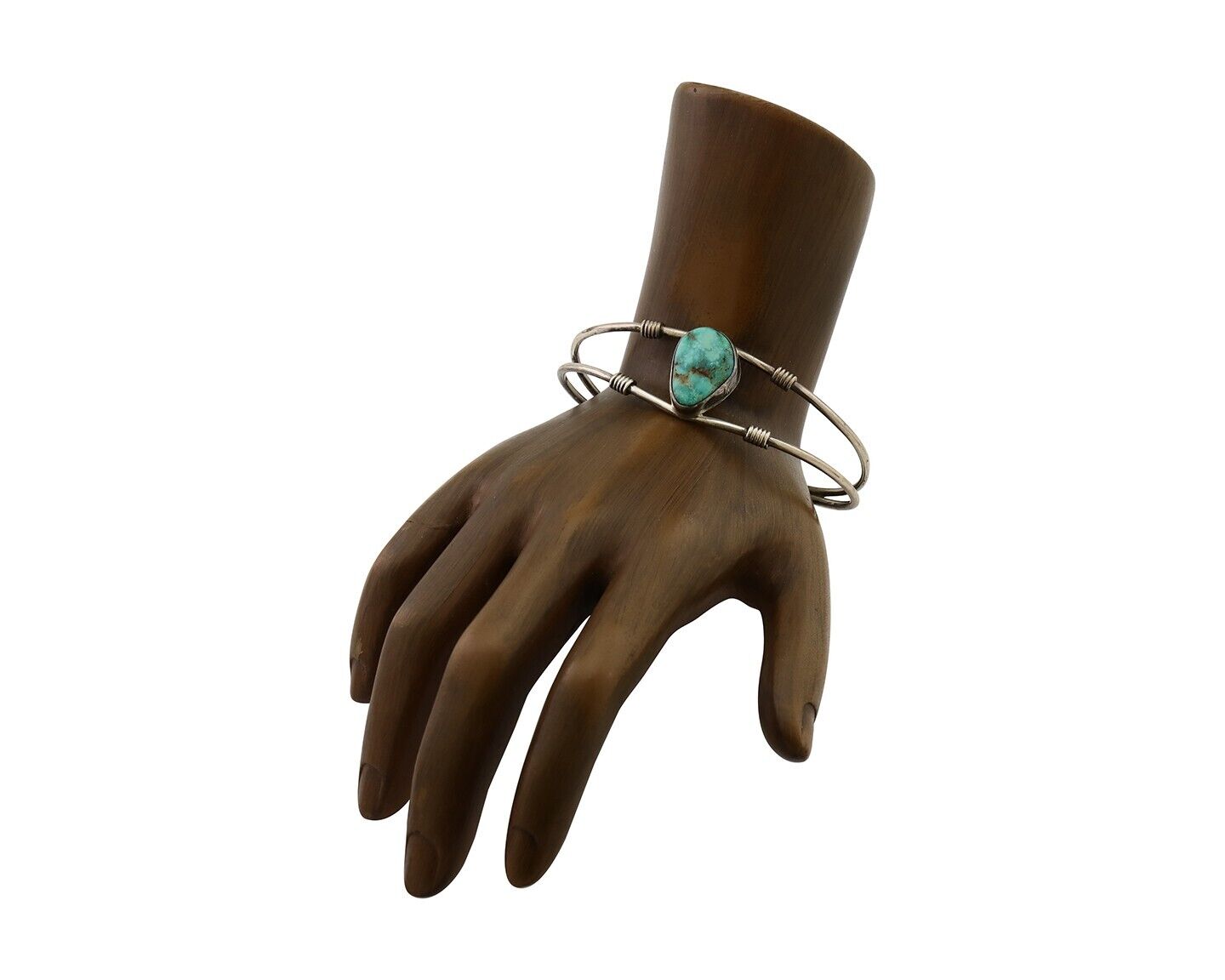 Navajo Cuff Bracelet 925 Silver Natural Blue Turquoise Native American C.80's