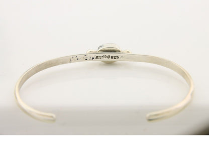 Navajo Bracelet .925 Silver Natural Red Coral Cuff Native American Artist C.80's