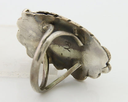 Navajo Ring .925 Sterling Blue Turquoise Artist Signed R Yazzie C.80's