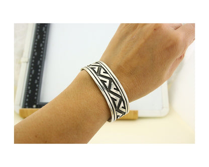 Navajo Bracelet 925 Silver Handmade Cuff Artist Signed Tommy Singer C.80's