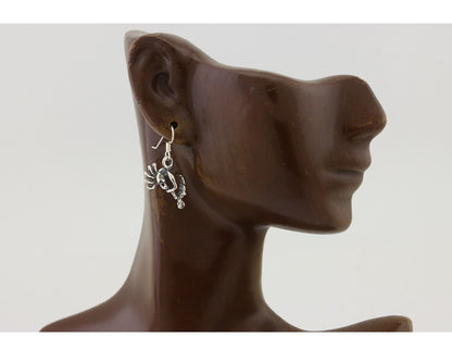 Navajo Kokopelli Dangle Earrings 925 Silver Native American Artist C.80's