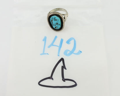 Navajo Ring 925 Silver Sleeping Beauty Turquoise Signed M Montoya C.80's