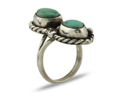 Navajo Ring 925 Silver Natural Blue Turquoise Native American Artist C.80's