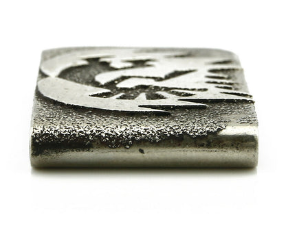 Navajo Money Clip .925 Silver & Nickle Hand Stamped Artist RB C.80's-90's