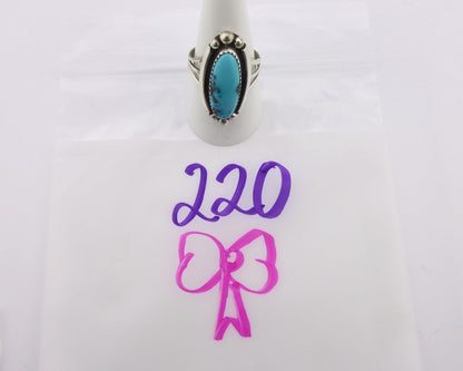 Navajo Ring .925 Silver Sleeping Beauty Turquoise Signed SkyStone Creations C80s