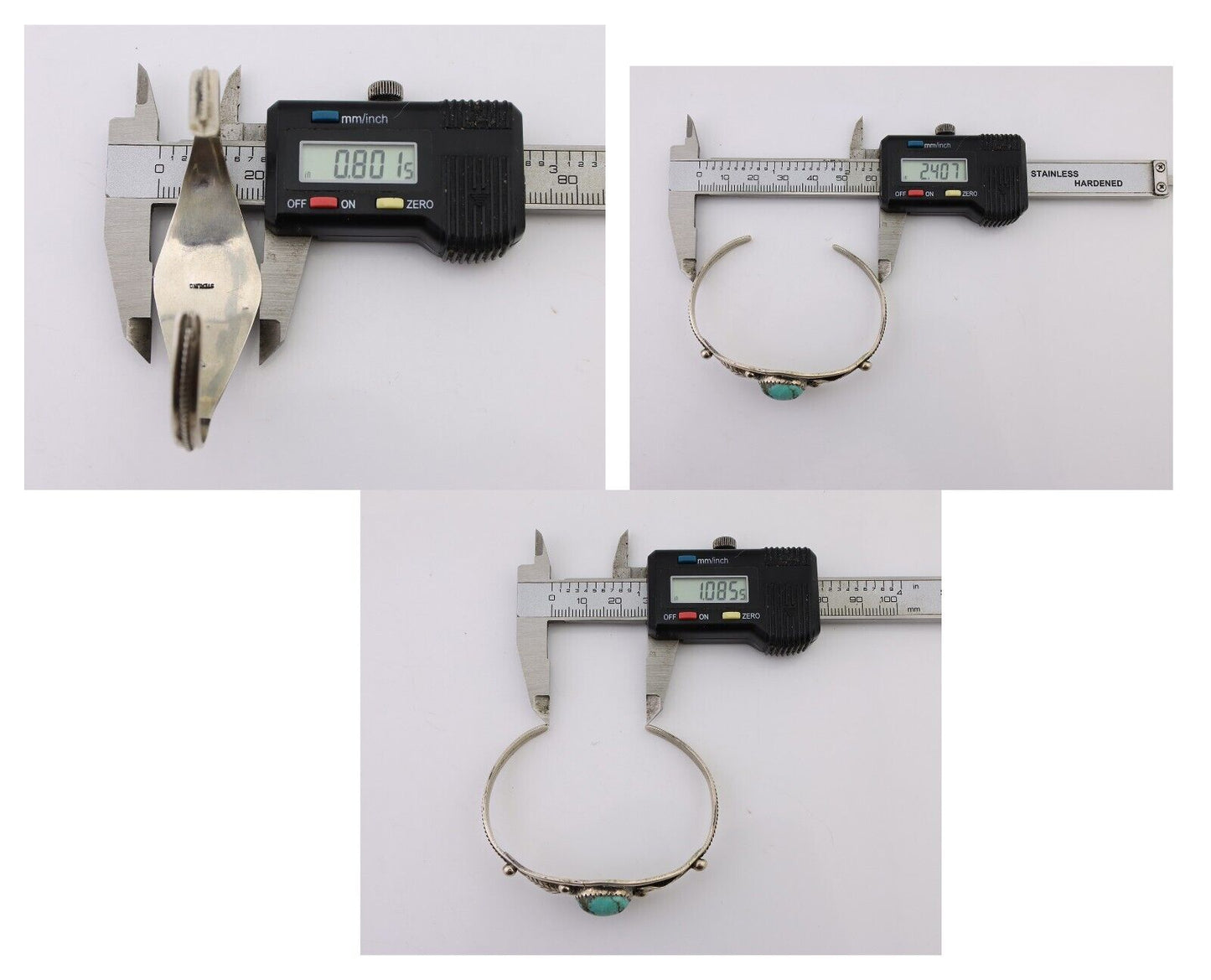 Navajo Handmade Bracelet 925 Silver Arizona Turquoise Native American C.80's