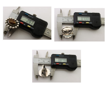 Navajo Handmade Ring 925 Silver Natural Fire Opal Native Artist Size 6.25 C.80's