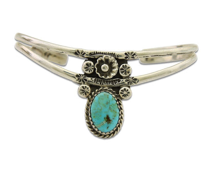 Navajo Cuff Bracelet 925 Silver Turquoise Cuff Native American Artist C.80's