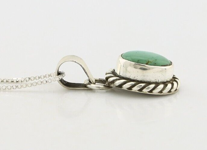 Navajo Necklace 925 Silver Natural Kingman Turquoise Native Artist C.2008