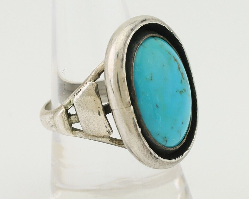 Navajo Ring 925 Silver Arizona Turquoise Signed M Montoya C.80's