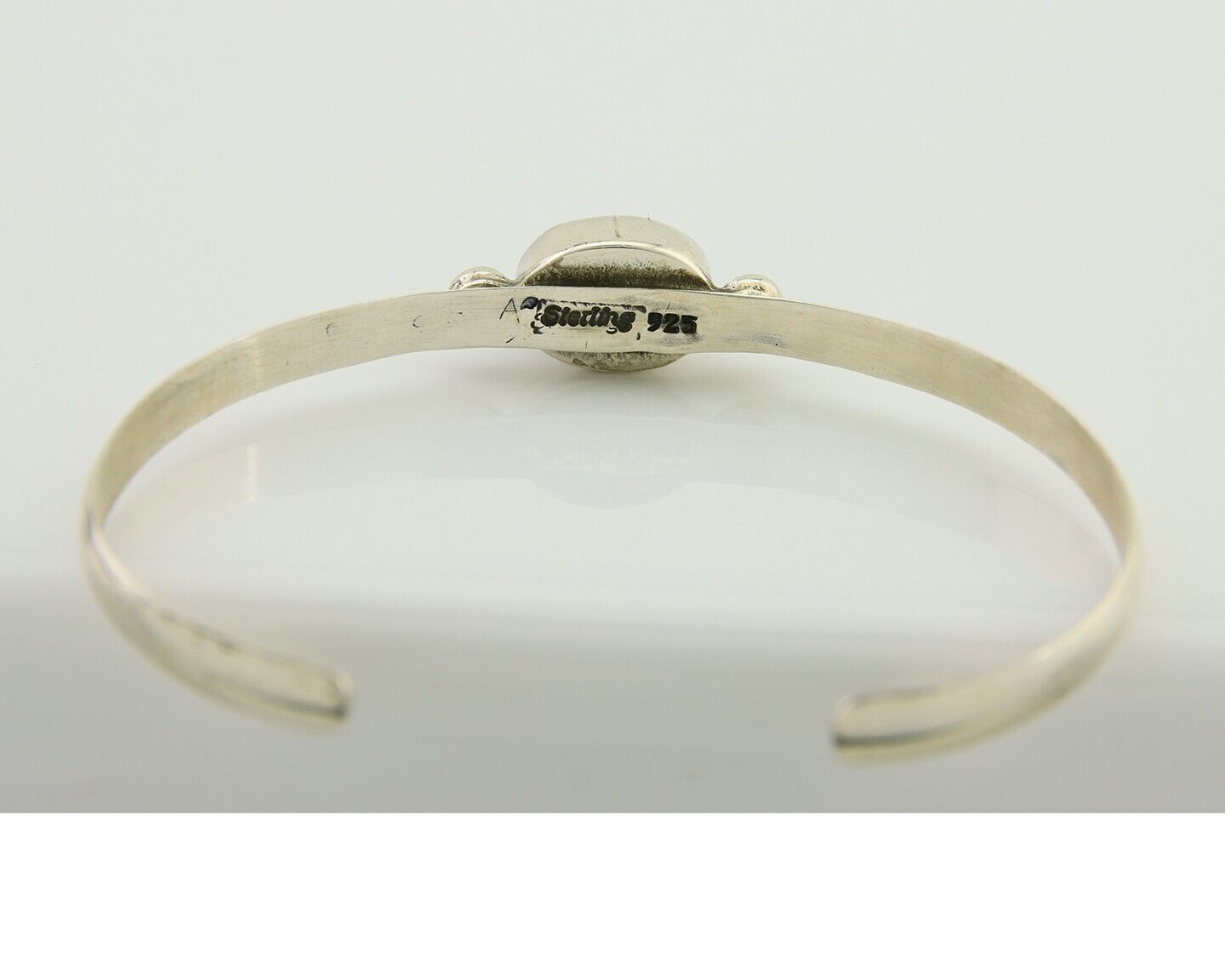 Navajo Cuff Bracelet Spiderweb Turquoise 925 Silver Native American Artist C.80s