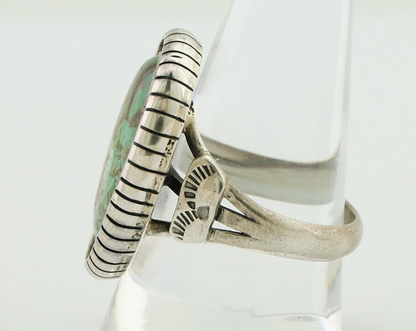Navajo Handmade Ring 925 Silver Natural Turquoise Signed M Montoya C.80's