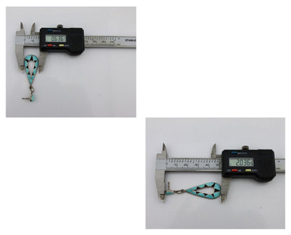 Navajo Handmade Earrings 925 Silver Blue Turquoise Native Artist C.80s