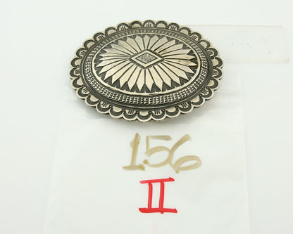 Navajo Belt Buckle 925 Sterling Silver Artist Signed Nelson Burbank C.80's
