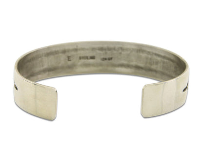 Navajo Bracelet 925 Silver & 12K Gold Cuff Artist Signed Randall Endito C.80's