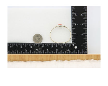 Navajo Bracelet Sterling Silver Natural Red Coral Artist Signed Sunrise