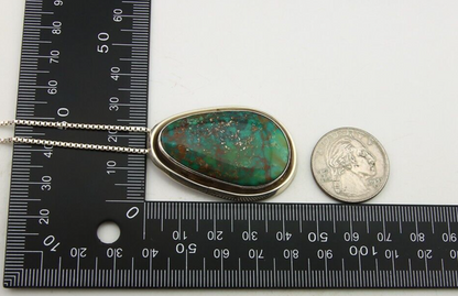 Navajo Necklace 925 Silver Natural Turquoise Artist Signed Doug Zachary C.80's