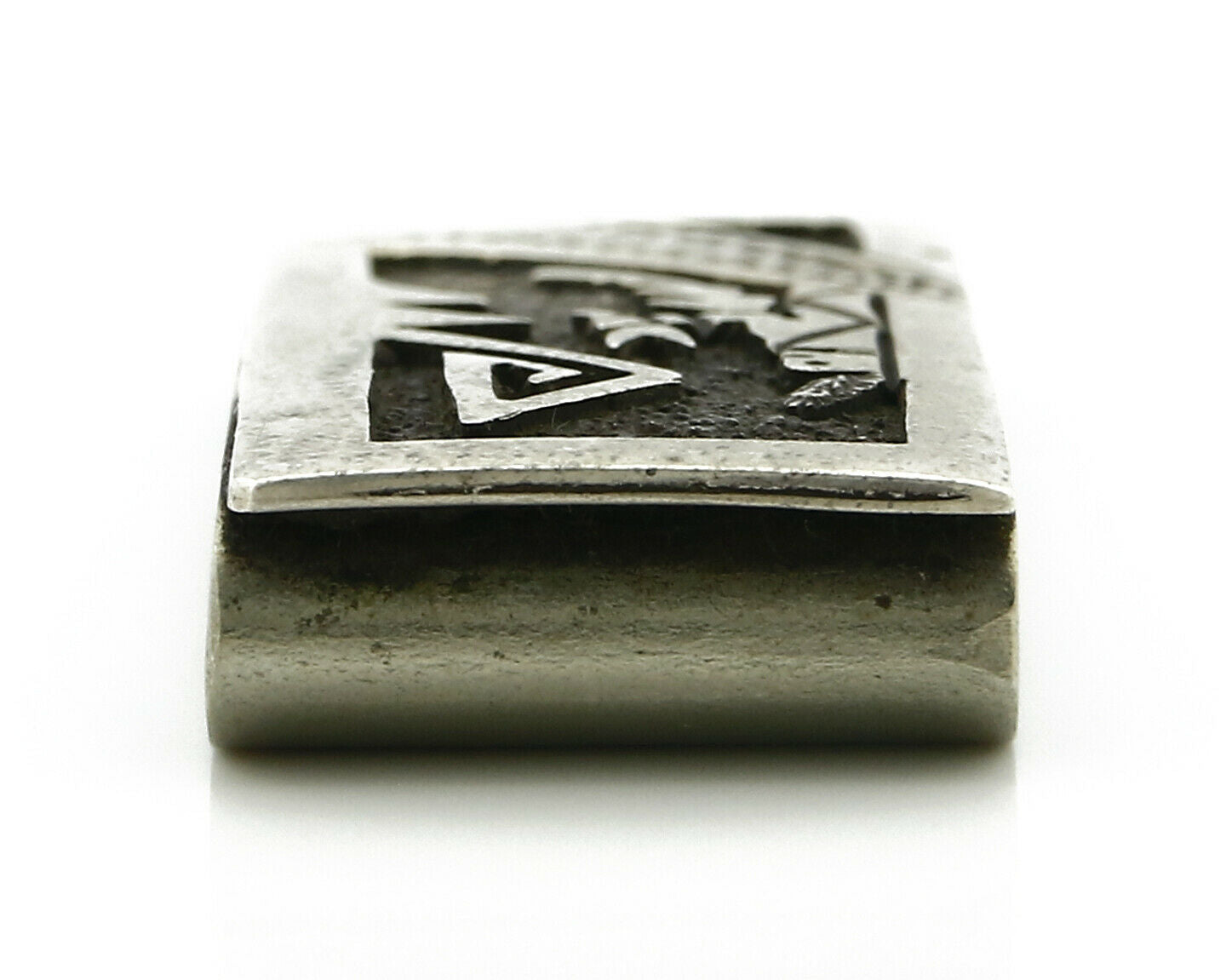 Navajo Money Clip .925 Silver & Nickle Hand Stamped Artist Richard Begay