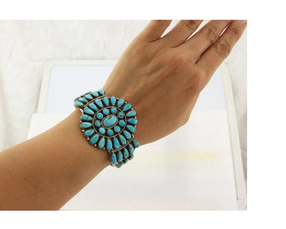 Navajo Cuff Bracelet Sterling Silver Authentic Turquoise Signed Ben Boyd