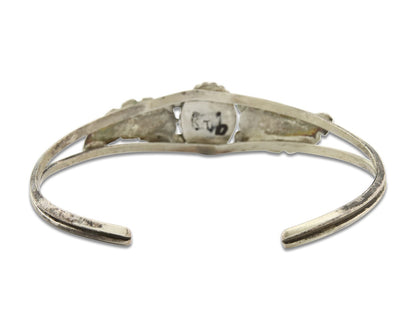 Vintage Navajo Bracelet 925 Silver Turquoise Tranditional Handmade Signed KT