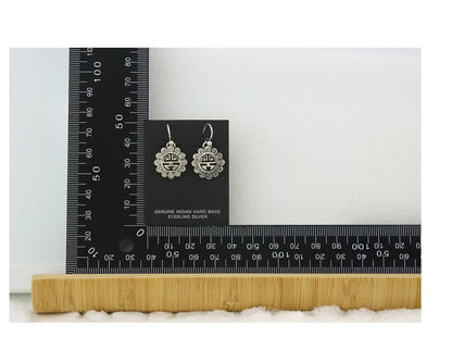 Navajo Tiwa Sun Earrings Sterling Silver Dangle Vintage Authentic