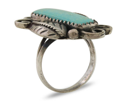 Navajo Handmade Ring 925 Silver Natural Turquoise Native Artist C.80's
