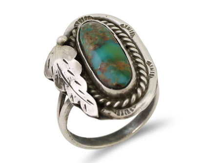Navajo Handmade Ring 925 Silver Natural Turquoise Signed Jason Livingston C.80's