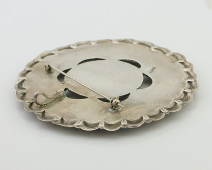 Navajo Pin Pendant 925 Silver Blue Turquoise Native American Artist C.80's