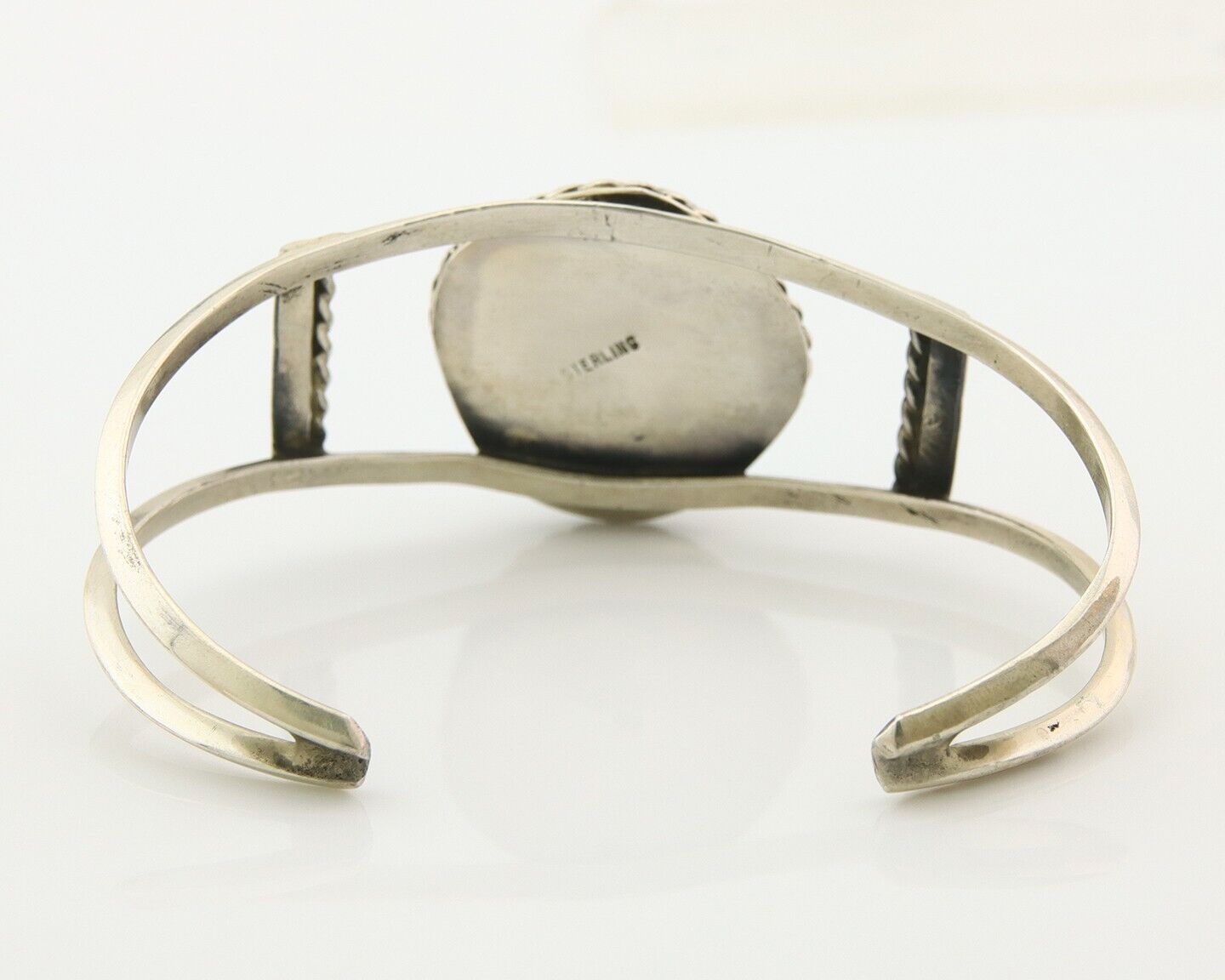 Navajo Bracelet 925 Silver Natural Blue Turquoise Native American Artist C.80s