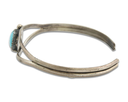 Vintage Navajo Bracelet 925 Silver Blue Turquoise Handmade Signed P