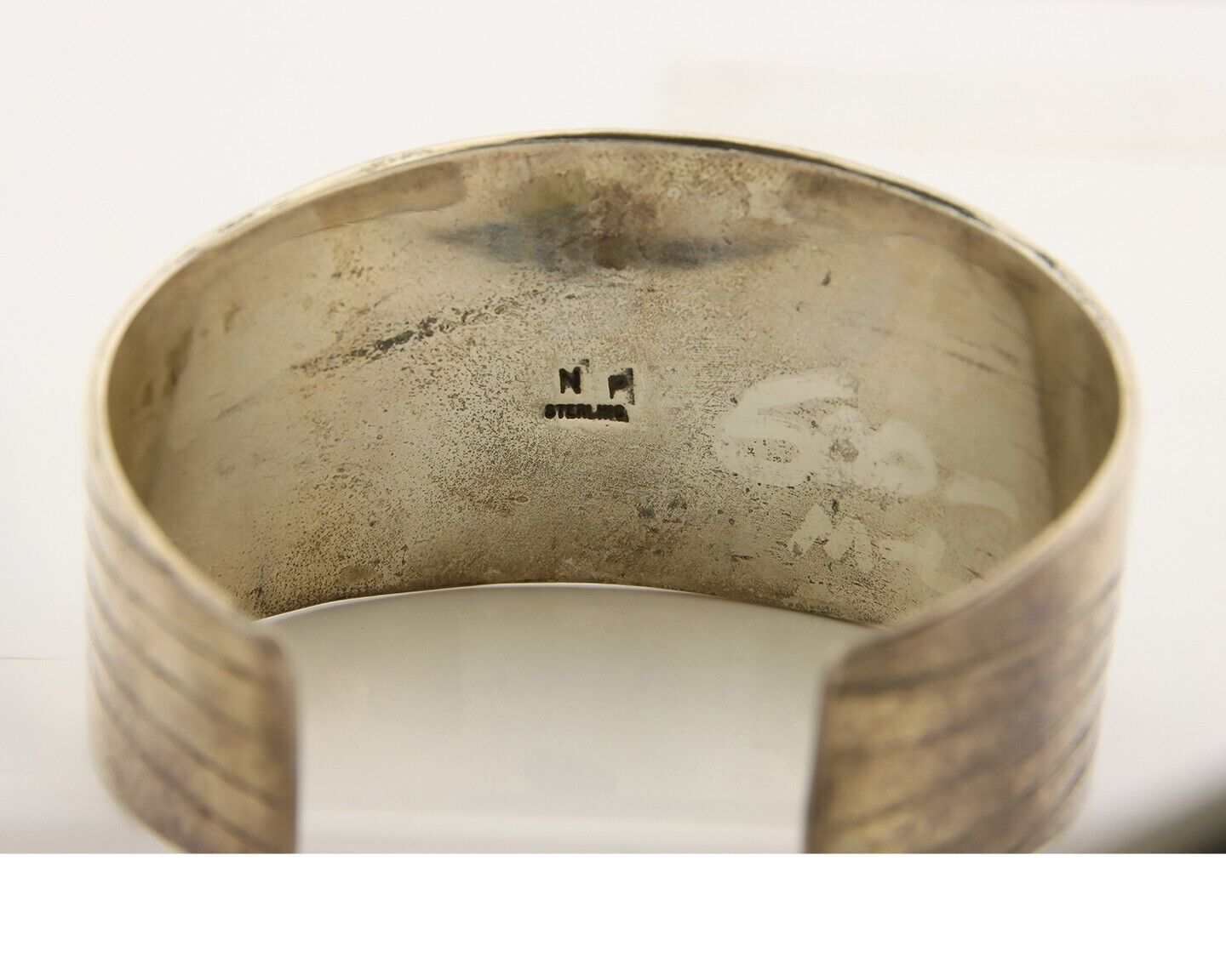 Navajo Bracelet .925 Silver Red Coral Cuff Artist Signed NP C.80's