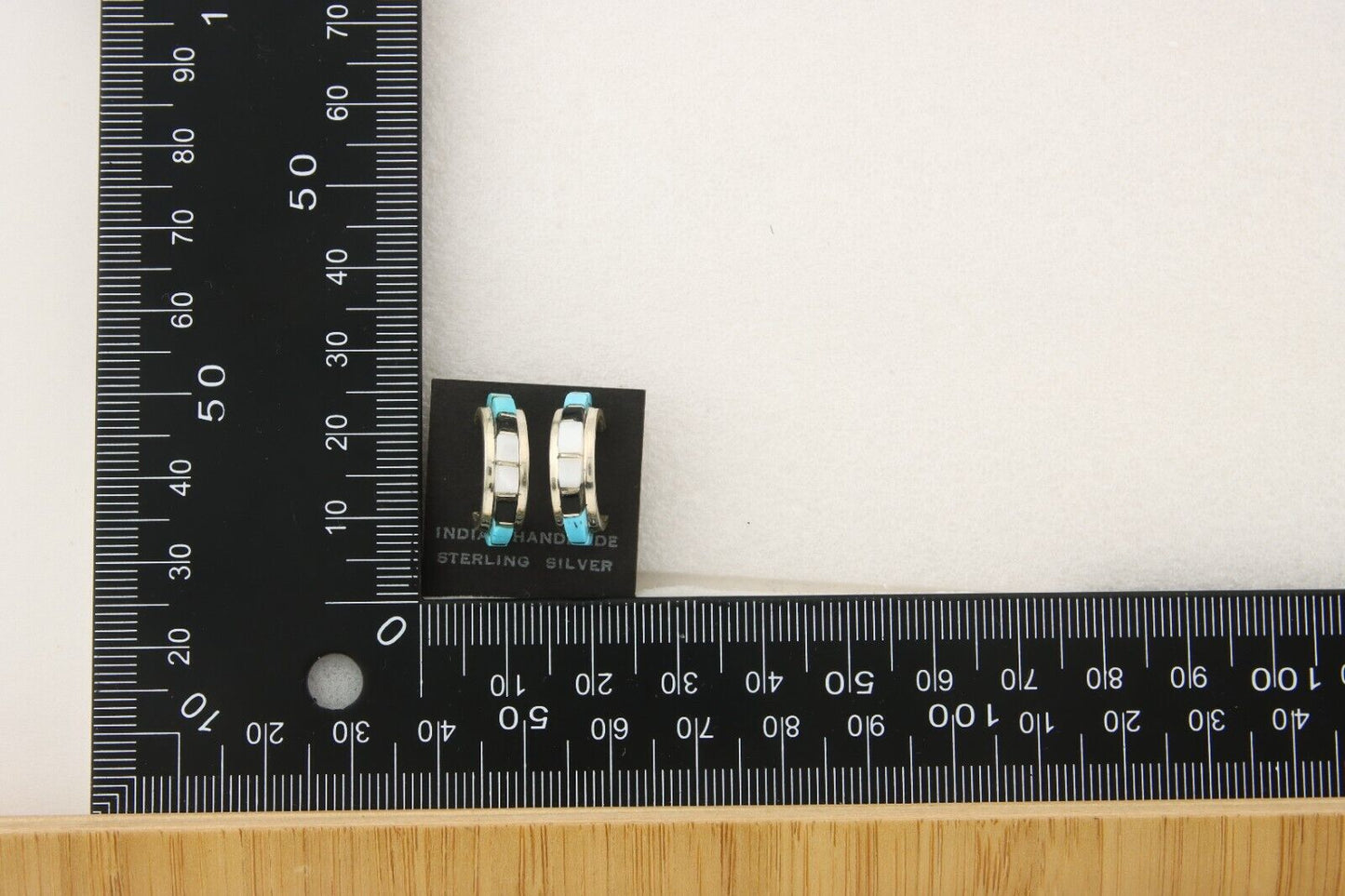 Navajo Earrings 925 Silver Natural Gemstone Artist Signed Nastacio C.80's