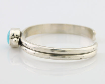 Navajo Cuff Bracelet 925 Silver Natural Blue Turquoise Native American C.80's