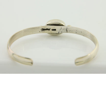 Navajo Cuff Bracelet Blue Turquoise 925 Silver Native American Artist C.80's