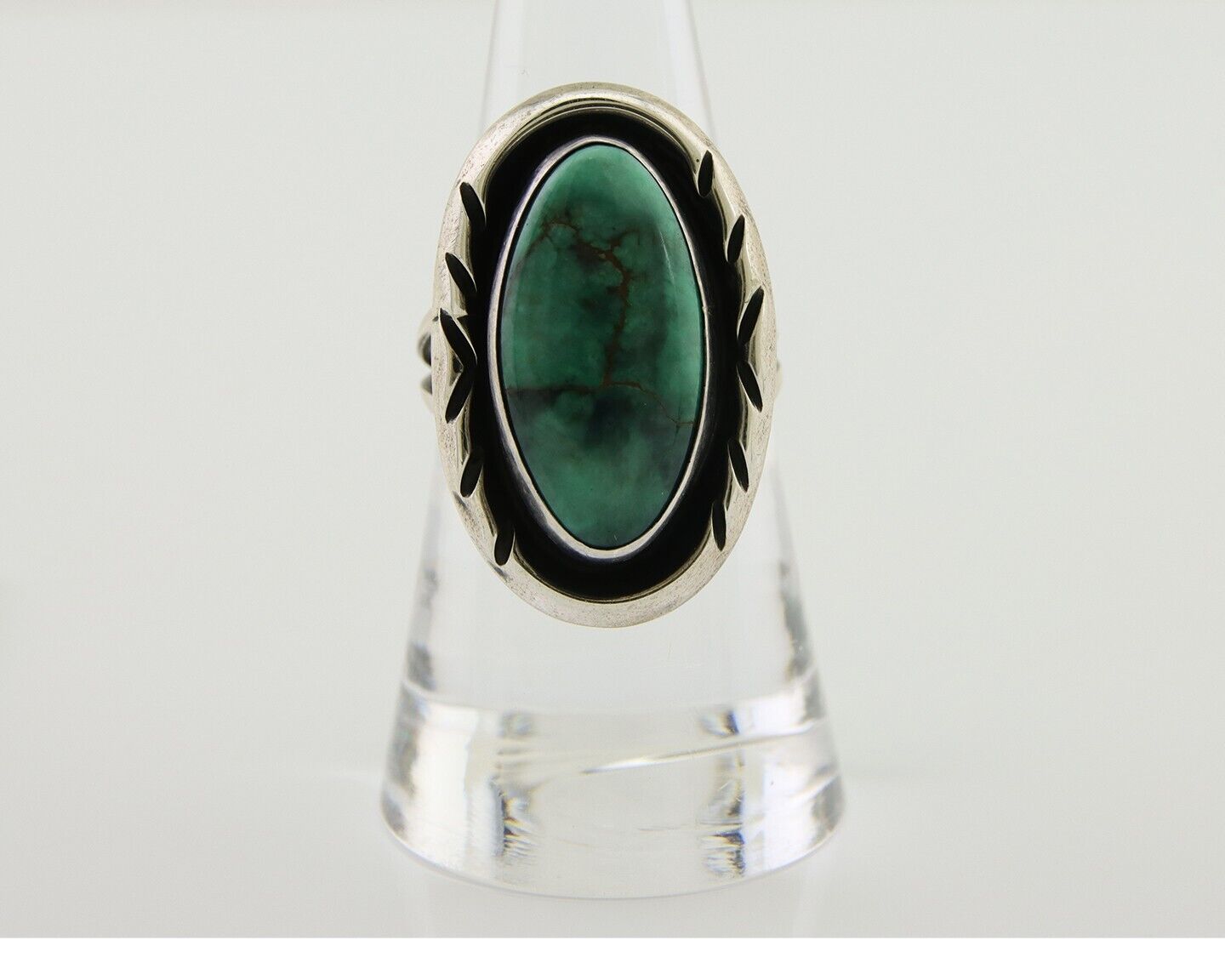 Navajo Ring 925 Silver Turquoise Artist Siged Herbert Cayatineto C.80's